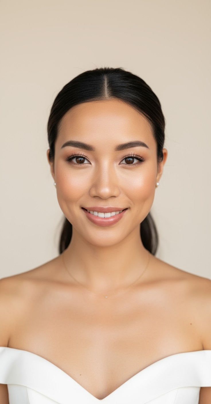 After Low Ponytail Wedding Hair